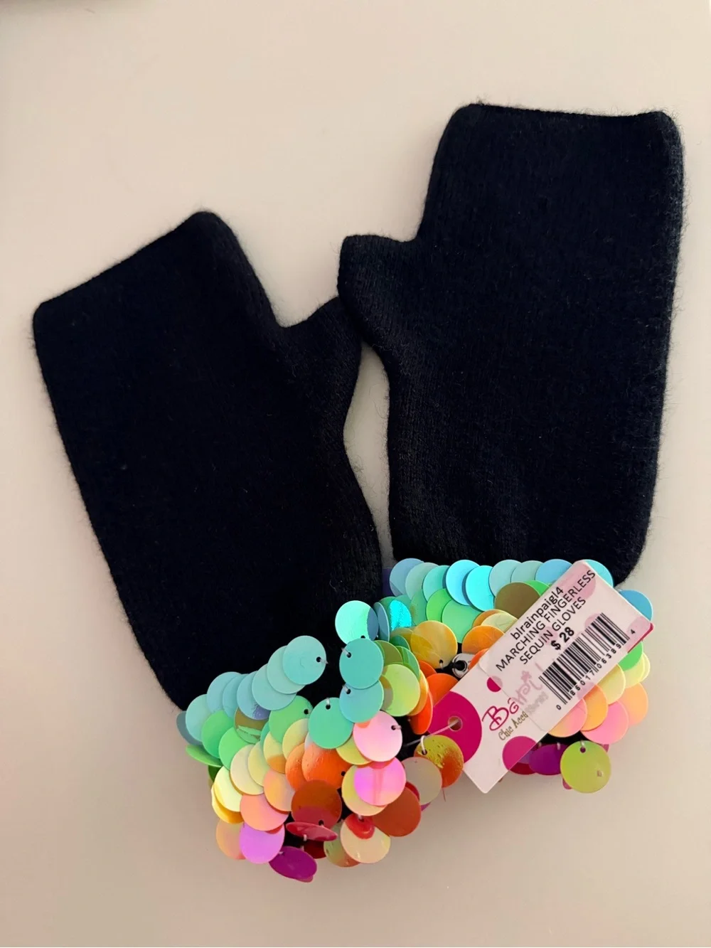 NWT Bari Lynn Girl's Fingerless Sequin Gloves